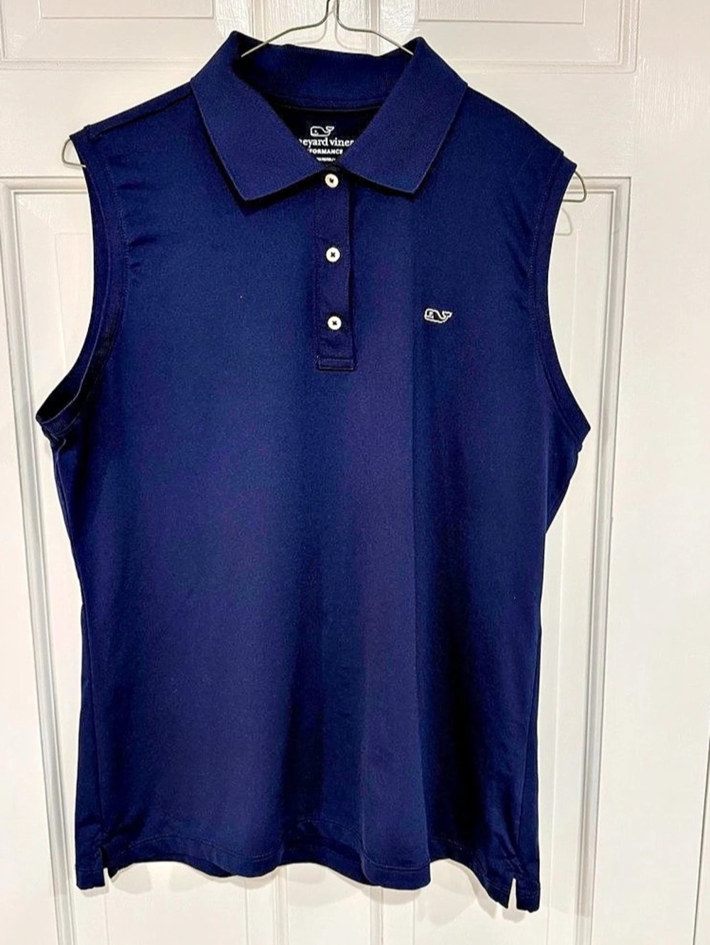 Vineyard Vines Performance Sleeveless Polo Blue Medium
